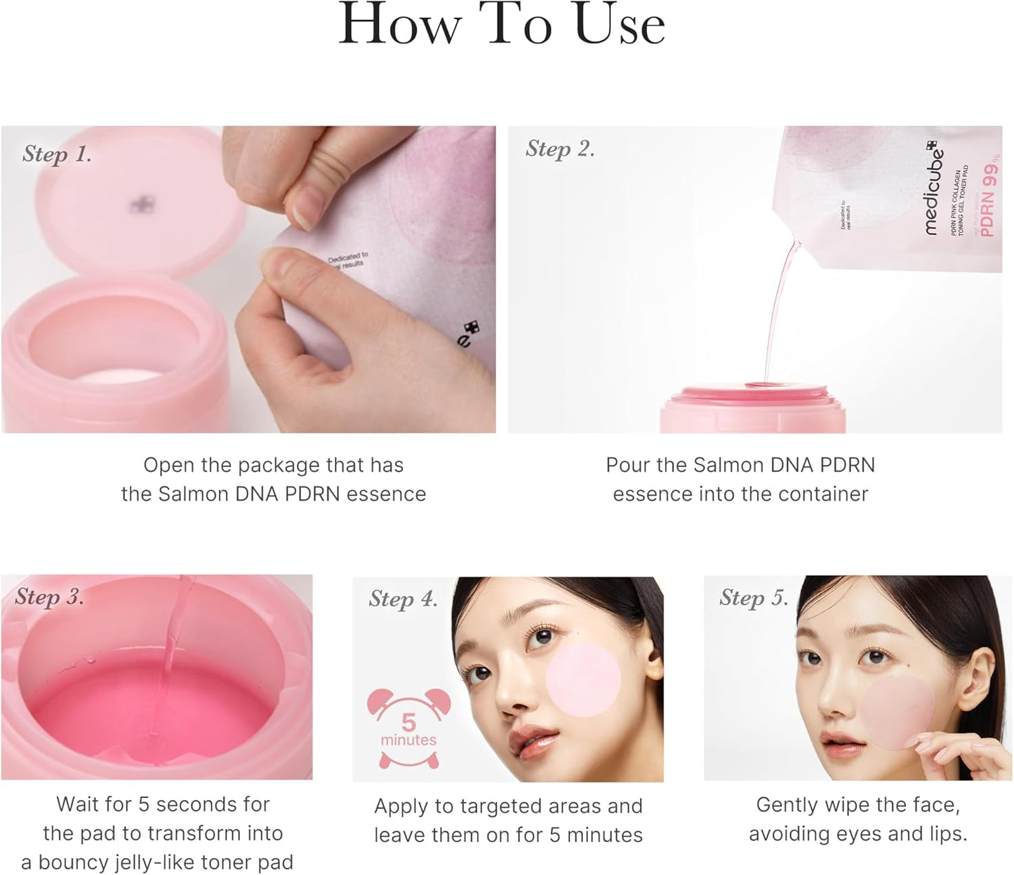 PDRN Pink Collagen Toning Gel Toner Pad