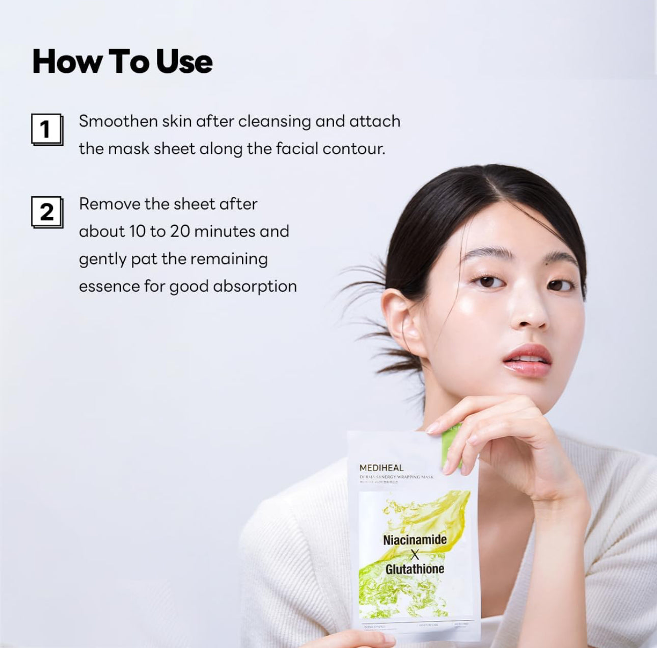 [MEDIHEAL] Derma Synergy Wrapping Mask – Niacinamide × Glutathione (1Sheet)