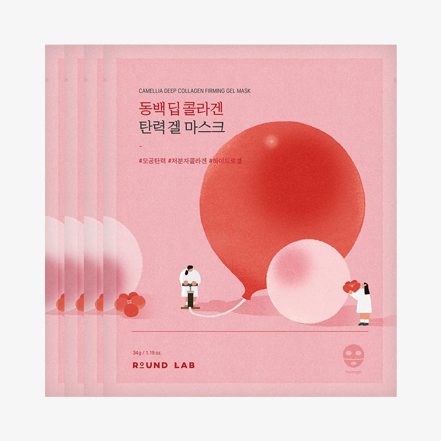 [Round Lab] Camellia Deep Collagen Gel Mask (4 sheets)-Ships from Korea
