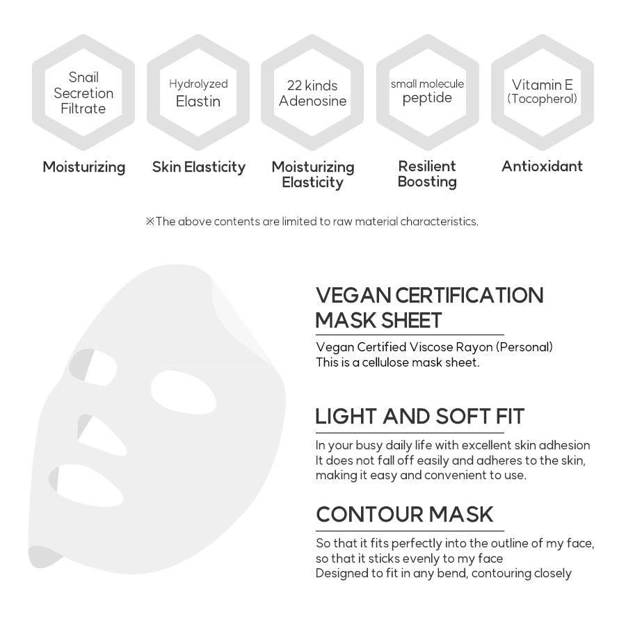 [miraclair] Snail Elastin Serum Mask (10 Sheets)