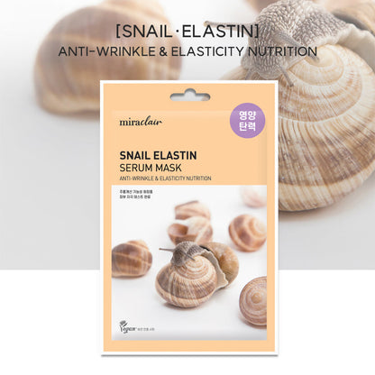 [miraclair] Snail Elastin Serum Mask (10 Sheets)