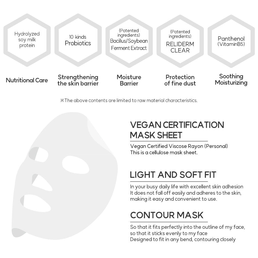 [miraclair] Soy Milk Probiotics Serum Mask (10 Sheets)