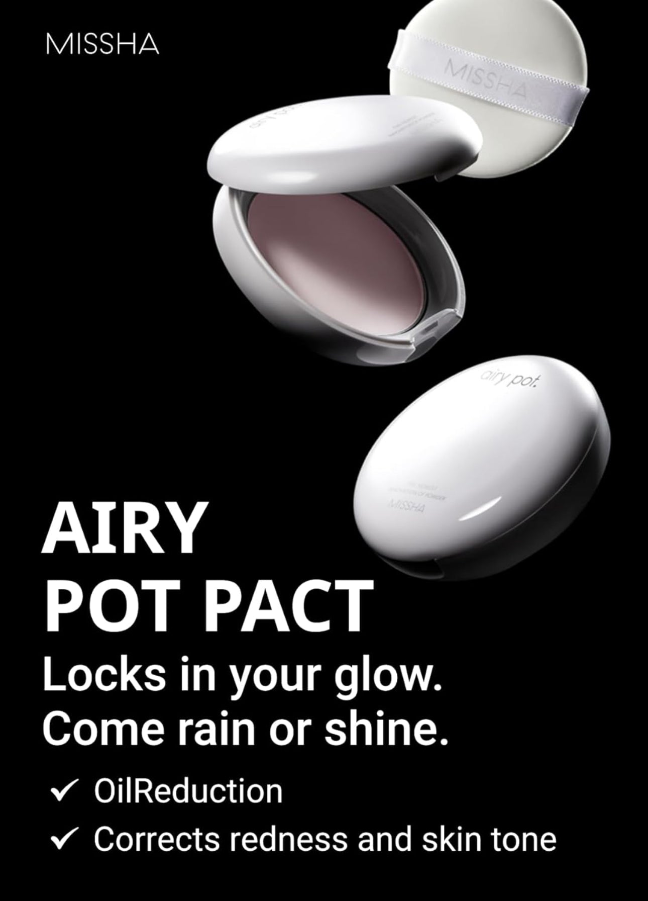 [MISSHA] Airy Pot Pressed Powder (5g) – Translucent / Pink / Mint