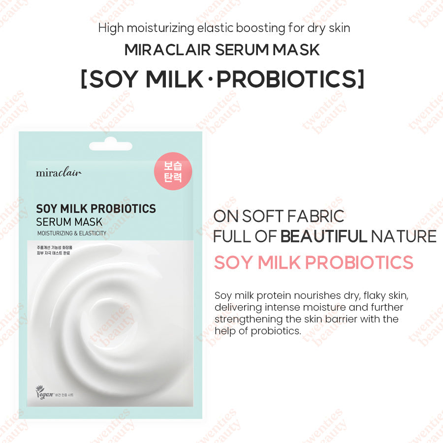 [miraclair] Soy Milk Probiotics Serum Mask (10 Sheets)