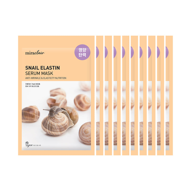 [miraclair] Snail Elastin Serum Mask (10 Sheets)