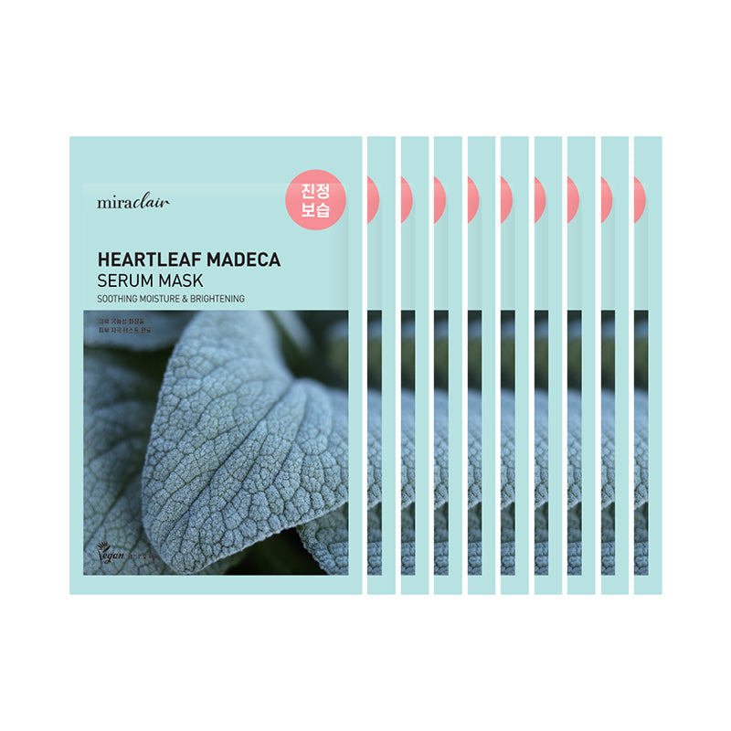 [miraclair] Heartleaf Madeca Serum Mask (10 Sheets)
