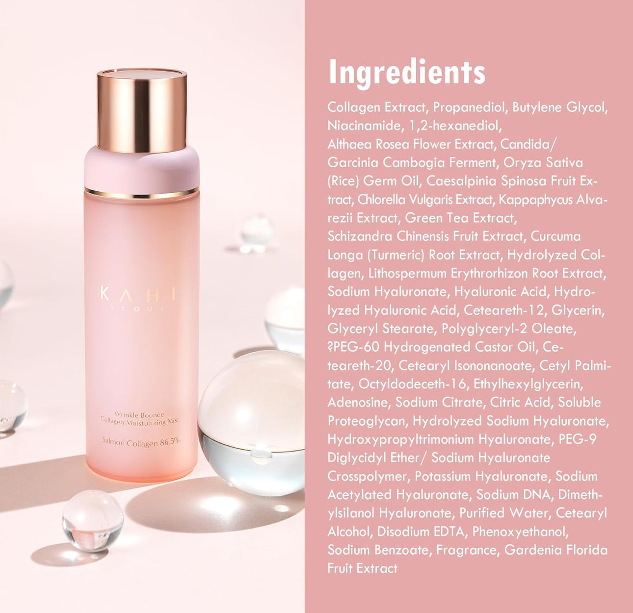 [KAHI SEOUL] Wrinkle Collagen Moisturizing Mist, 86.5% Salmon Collagen 100ml