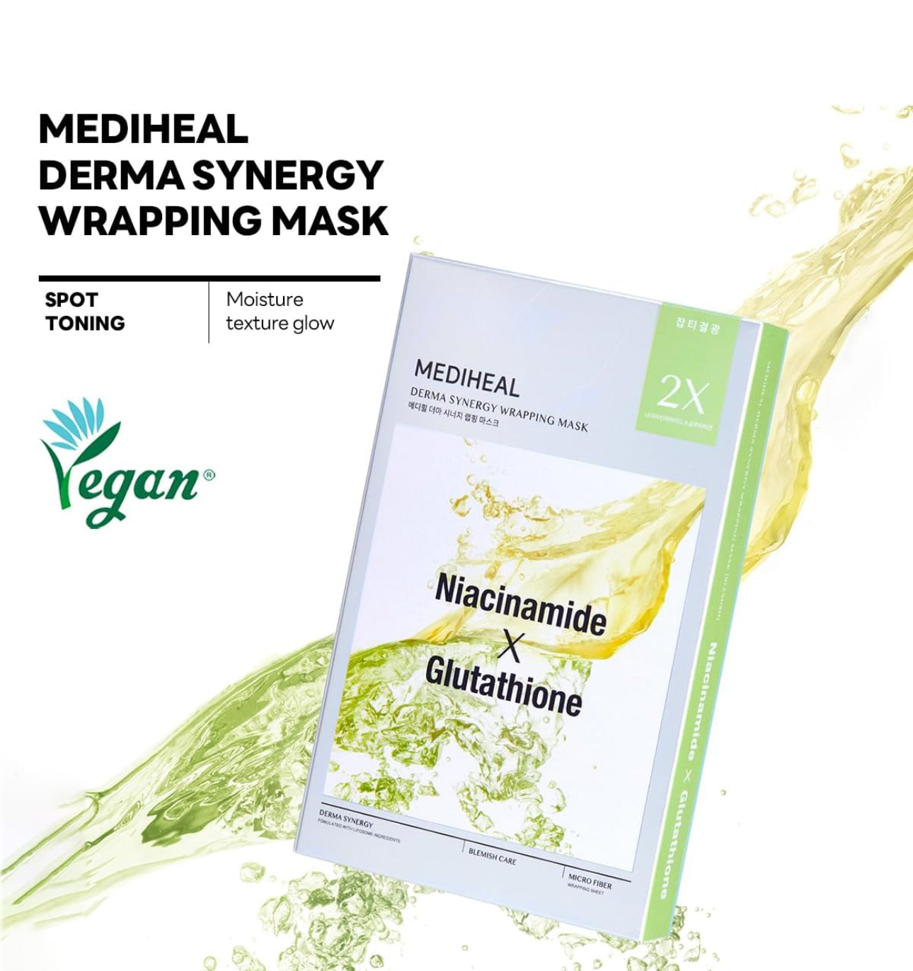 [MEDIHEAL] Derma Synergy Wrapping Mask – Niacinamide × Glutathione (1Sheet)