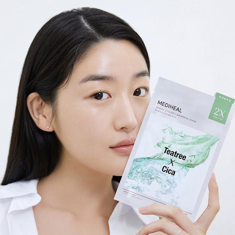 [MEDIHEAL] Derma Synergy Wrapping Mask – Teatree × Cica (1Sheet)
