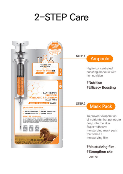 [Deoproce] Lab Therapy 2 Step Mask Pack Horse Oil Whitening & Nutrition (25ml*5)