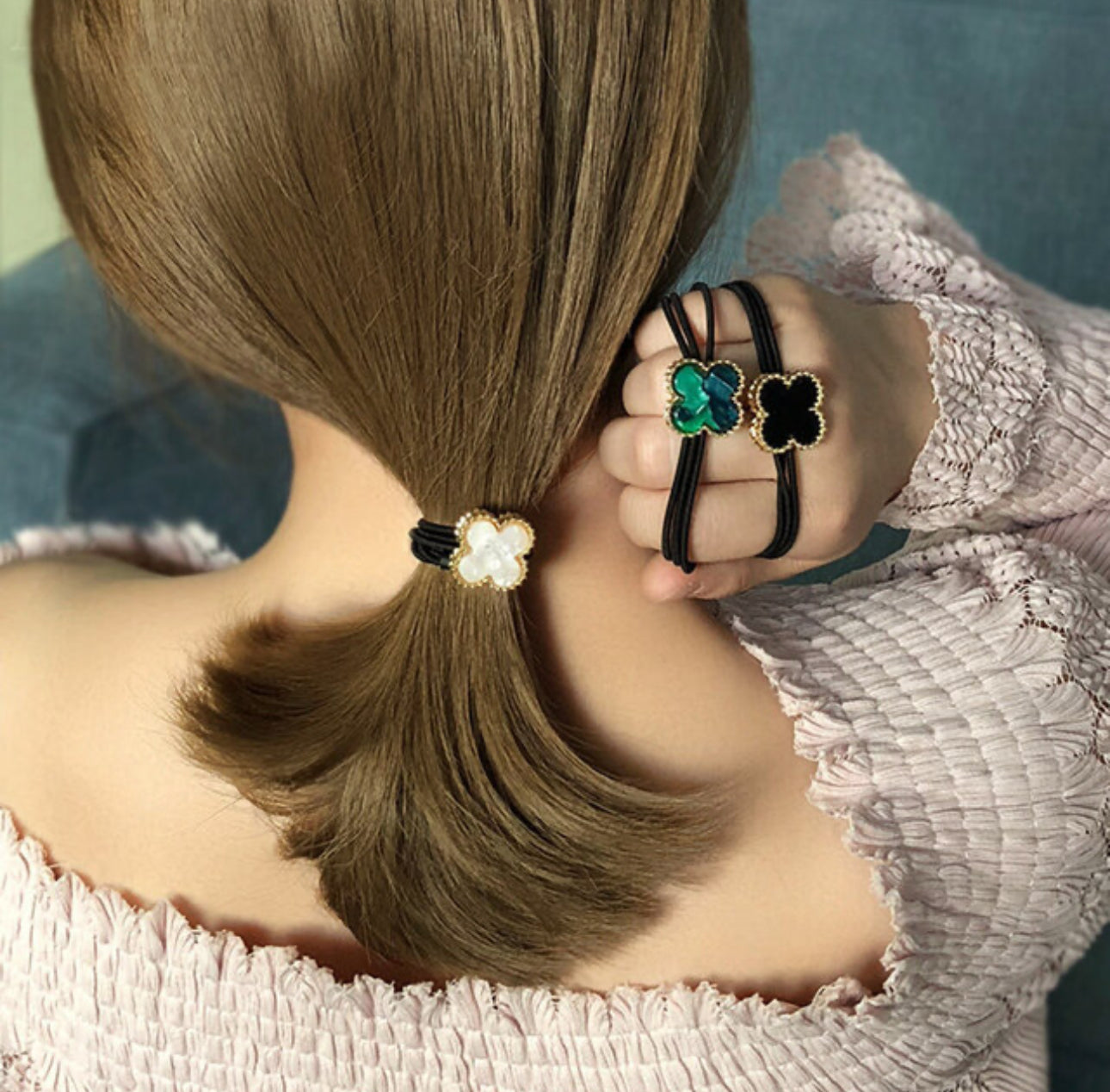 [Hair tie]Clover Rubber (pendant 2cm)