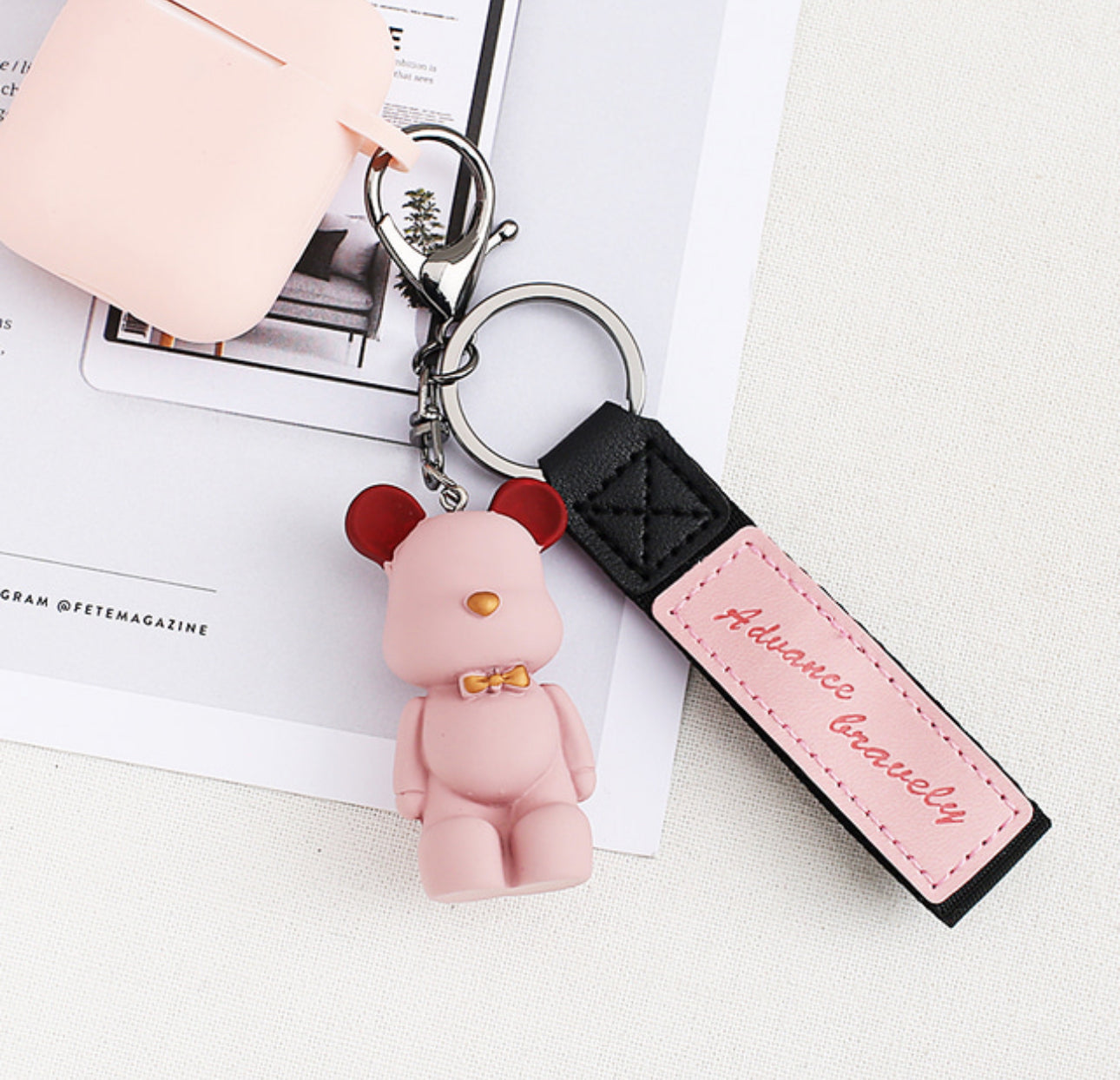 [Key Ring] Matt Bear Leather Strap Keyring