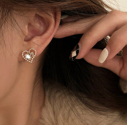 [Earrings]Heart Earrings (silver pin)1.2x1.3cm
