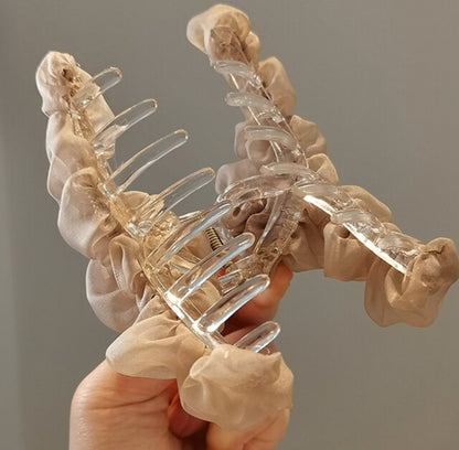 [Hair claw] Chiffon Shirring 13x5cm