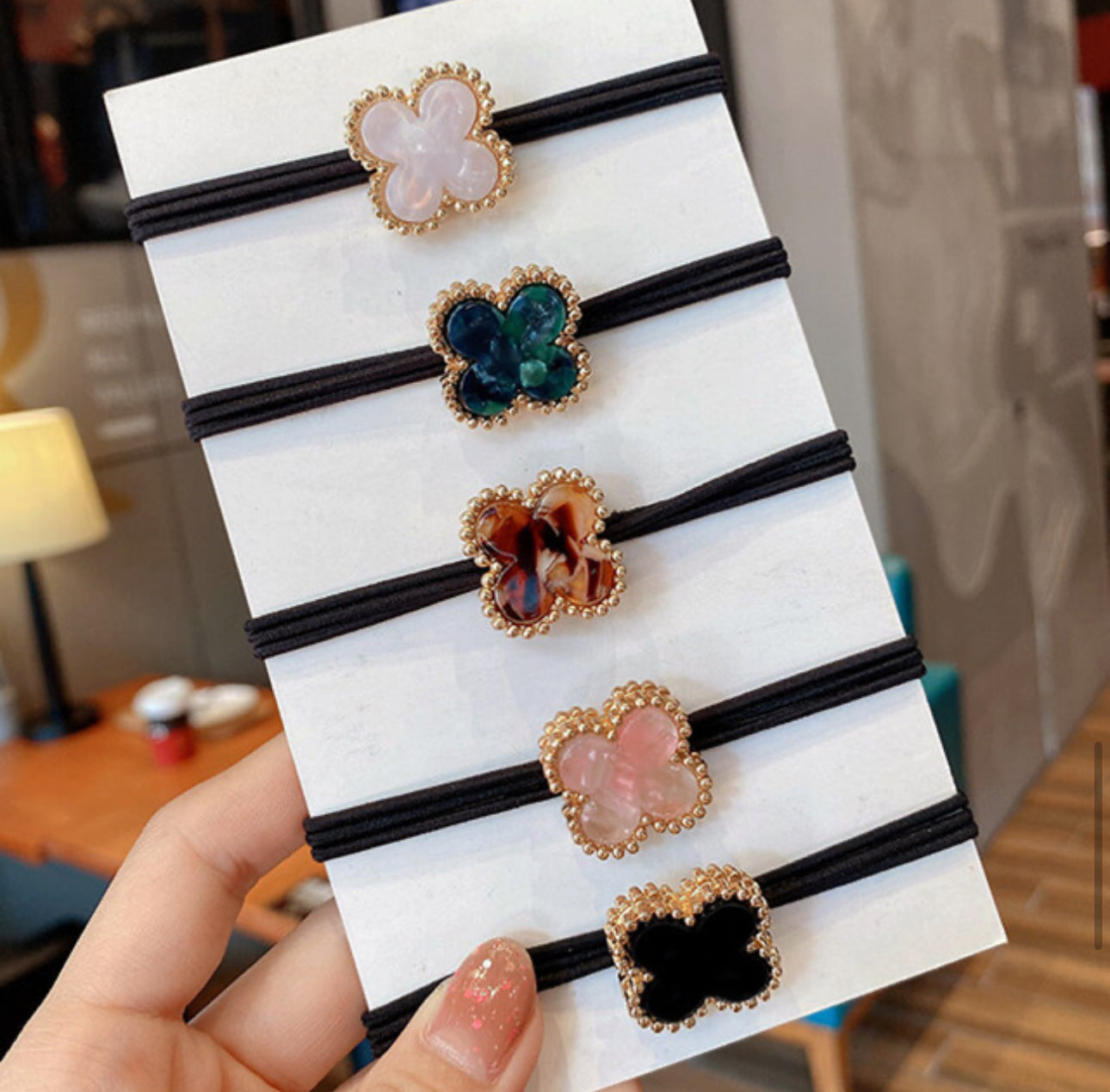 [Hair tie]Clover Rubber (pendant 2cm)