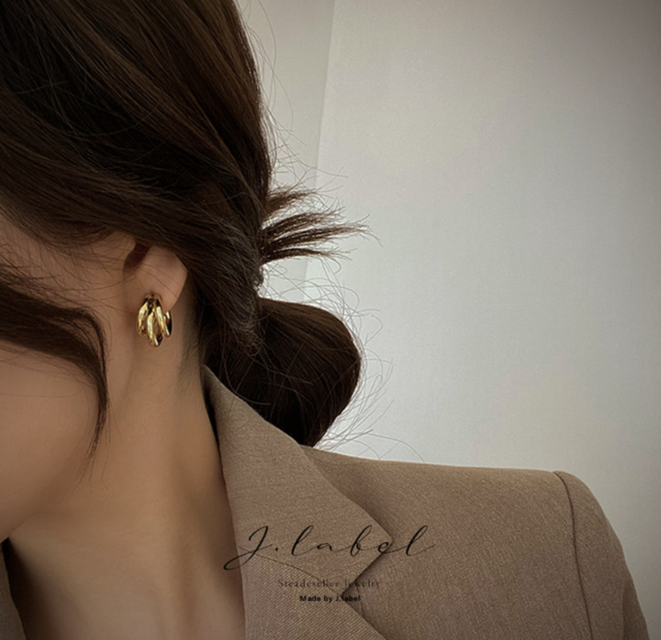 [Earrings]Triple Ring Earrings (silver pin)1.6cm