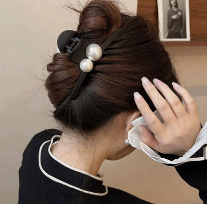 [Hair Claw] Twin pearl, Matte 11.5x5cm