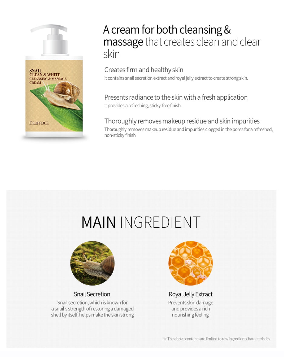 [DEOPROCE] Snail Cleansing & Massage Cream (430ml)