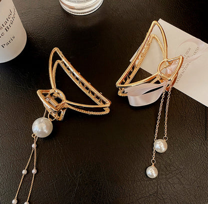 [Hair Claw]Pearl Drop 7.5x4.5cm