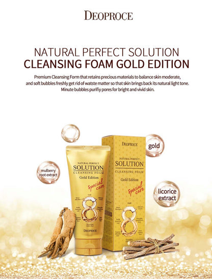 [Deoproce]Natural Perfect Solution Cleansing Foam Gold Edition (170g)