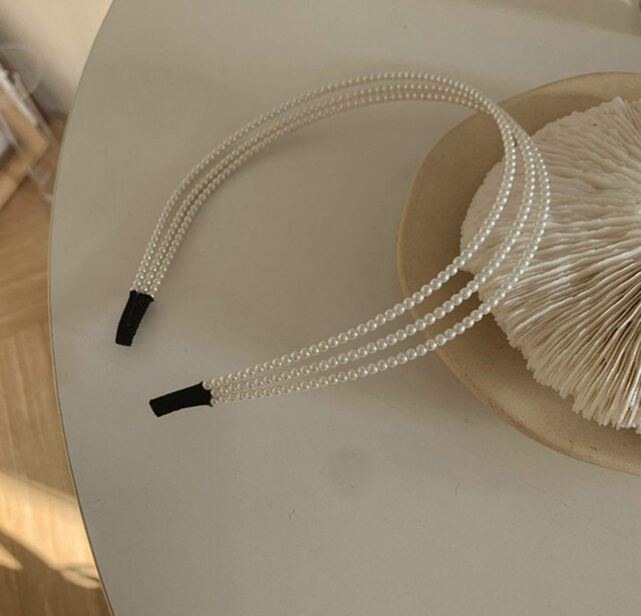 [Headband] Three lines of pearl