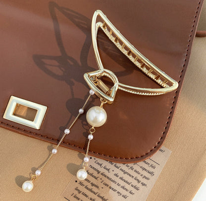 [Hair Claw]Pearl Drop 7.5x4.5cm