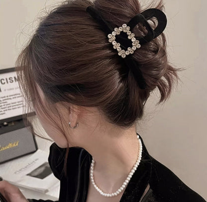 [Hair Claw] Square, Cubic, Velvet13x5cm