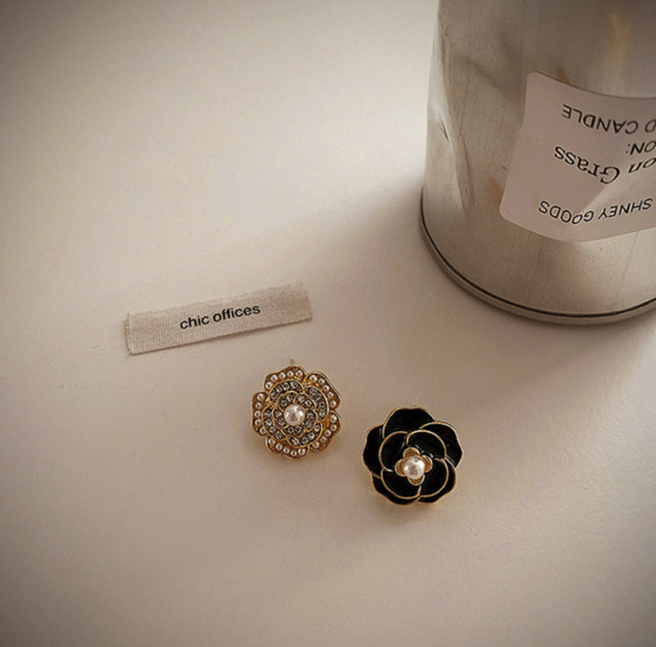 [Earrings]Bold Flower Earrings (silver pin) 1.8cm