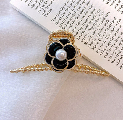 [Hair Claw] Camellia rope metal 11.5x4.5cm