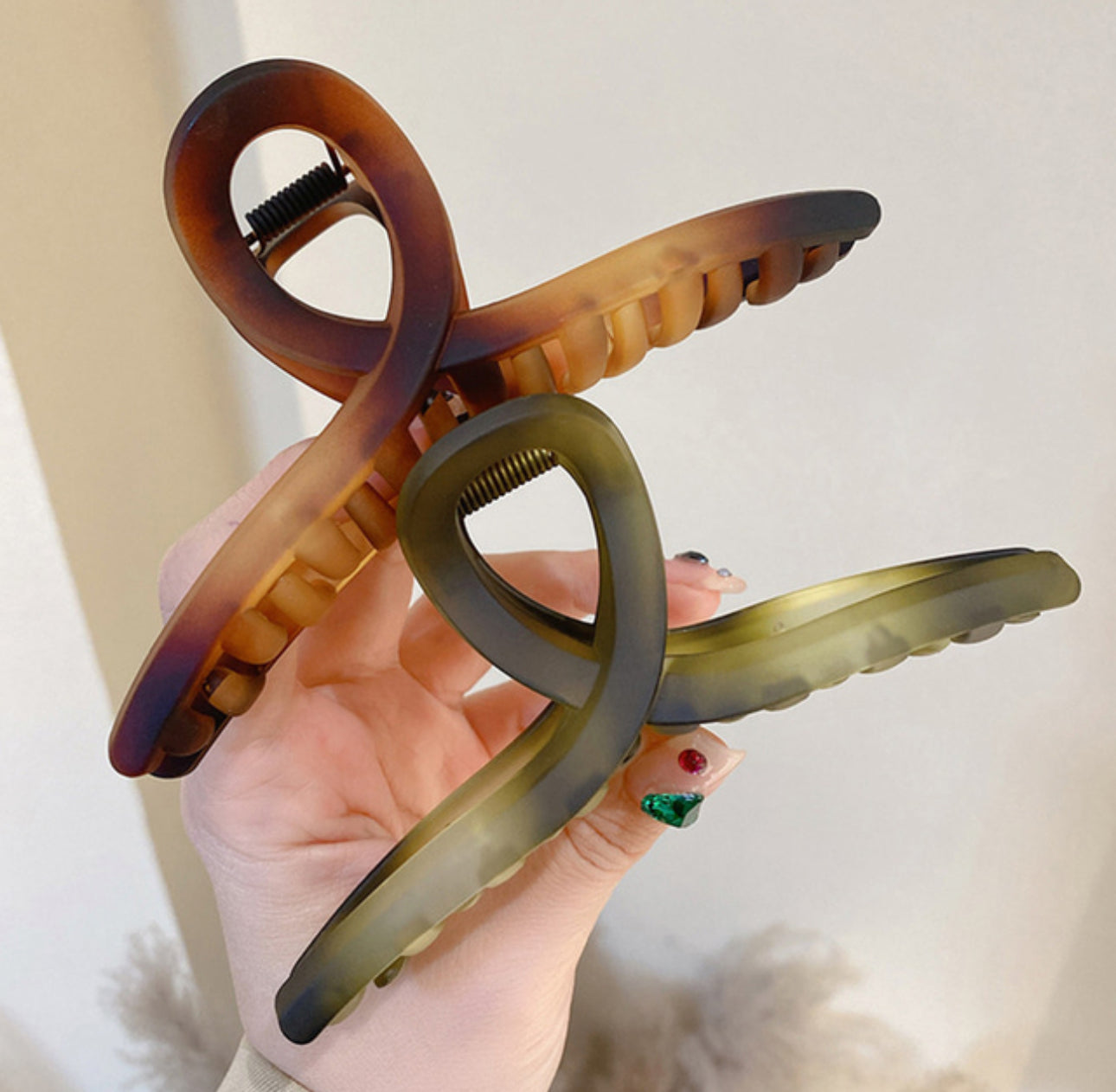 [Hair Claw] Soft, Marble, Matte,Twist13x6.5cm