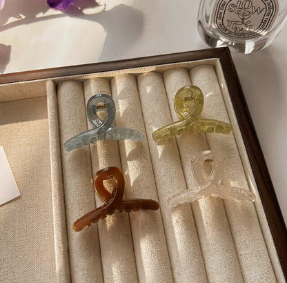 [Hair Claw] Warm Tone Color, Translucent, Glossy, Twist , mini 4.5x2.5cm