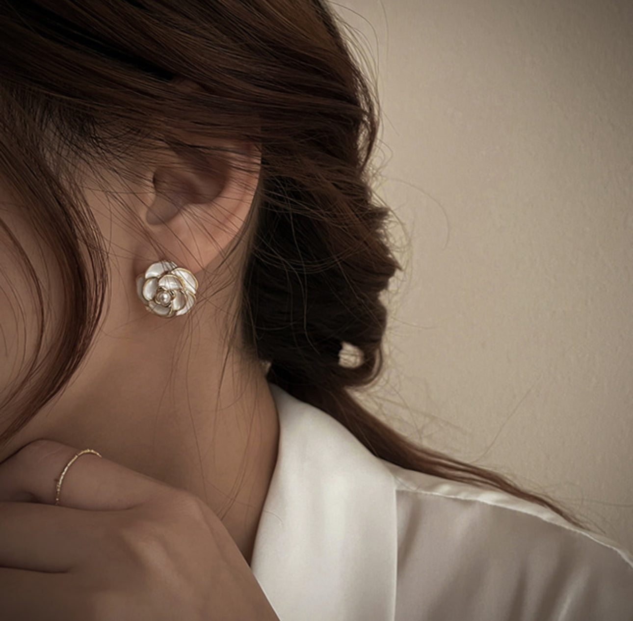 [Earrings]Bold Flower Earrings (silver pin) 1.8cm