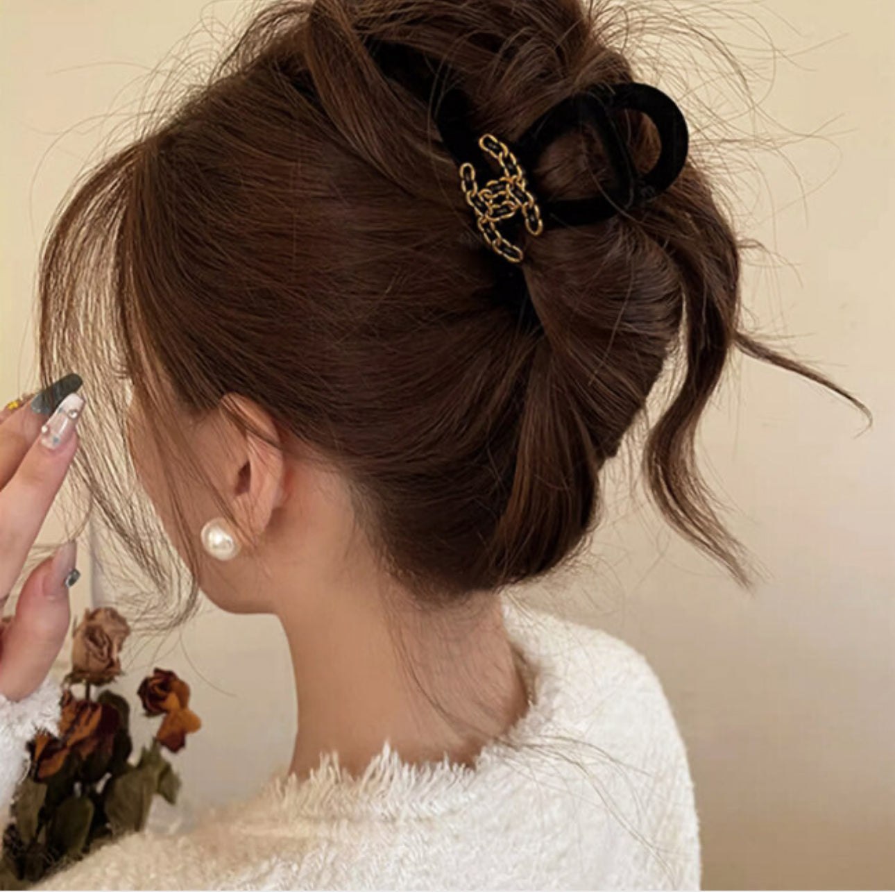 [Hair Claw] CC Velvet 13x7cm