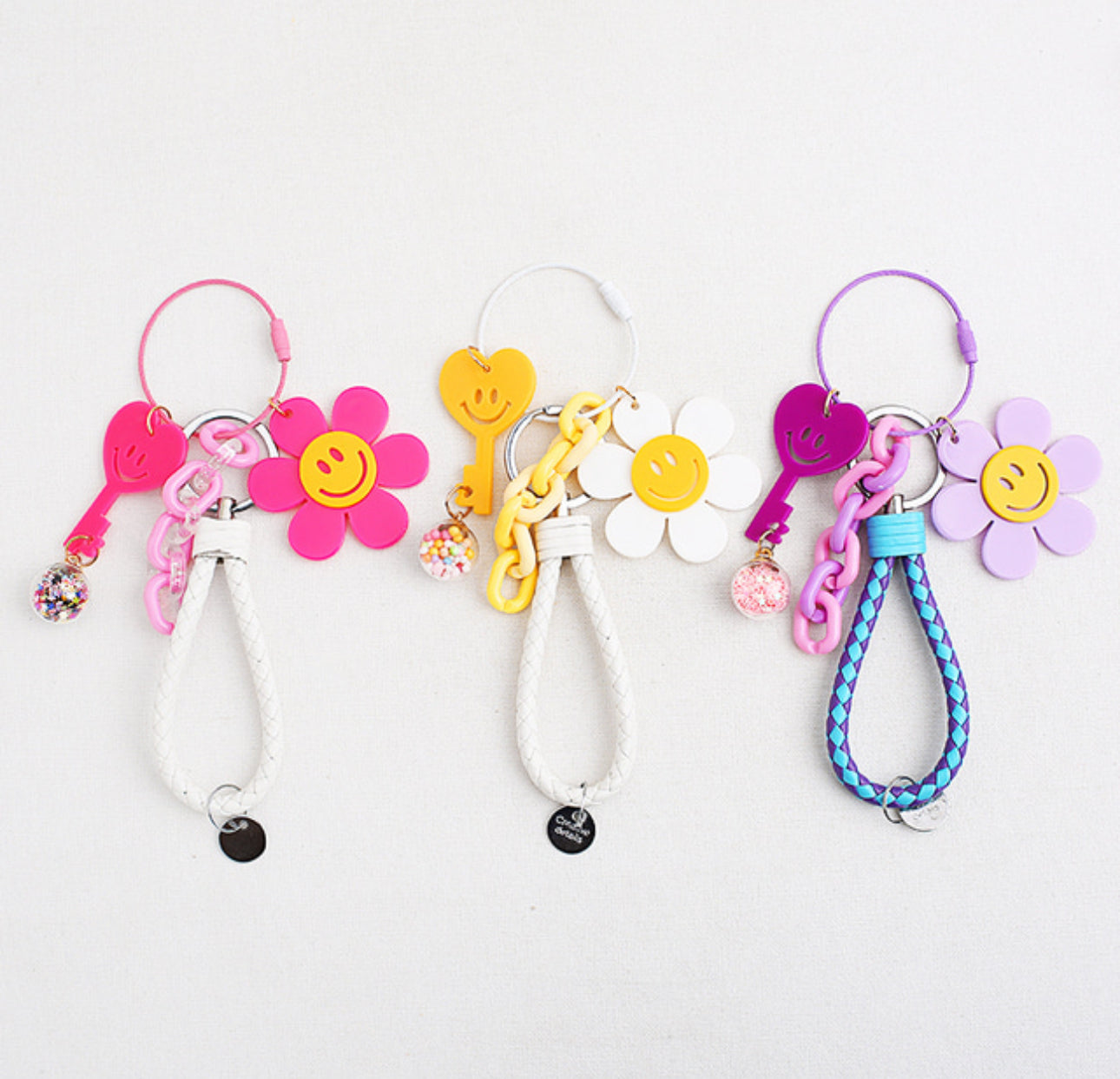 [Key Ring] Happy Day Leather Strap