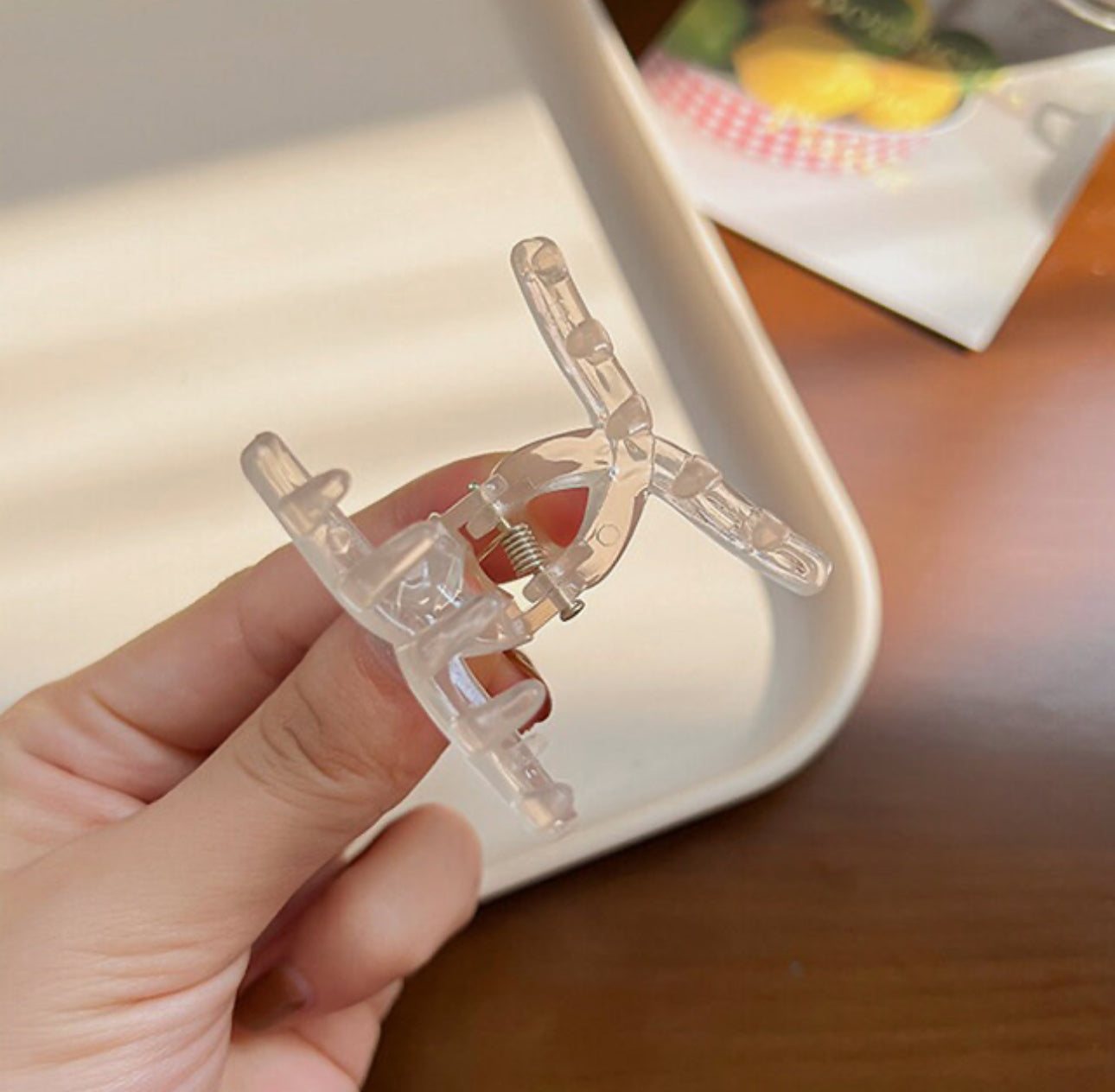 [Hair Claw] Warm Tone Color, Translucent, Glossy, Twist , mini 4.5x2.5cm