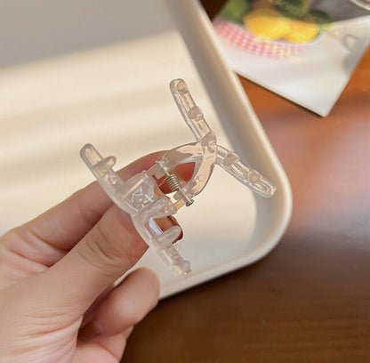 [Hair Claw] Warm Tone Color, Translucent, Glossy, Twist , mini 4.5x2.5cm