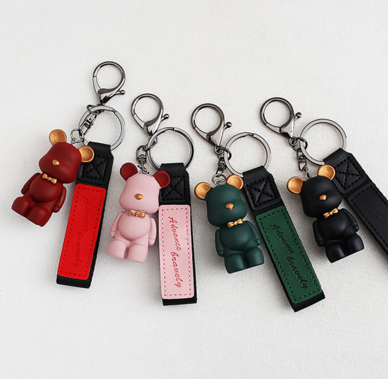 [Key Ring] Matt Bear Leather Strap Keyring