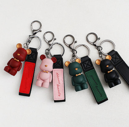 [Key Ring] Matt Bear Leather Strap Keyring
