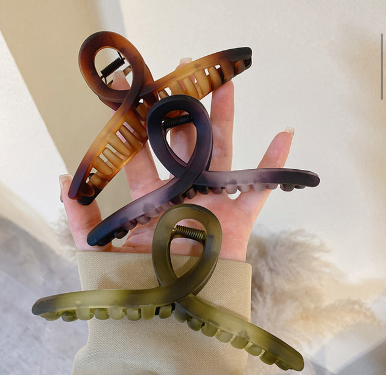 [Hair Claw] Soft, Marble, Matte,Twist13x6.5cm