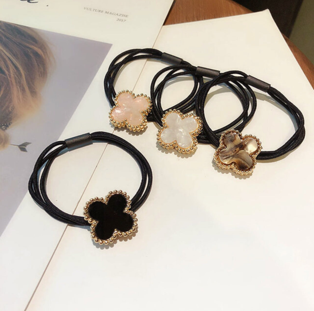 [Hair tie]Clover Rubber (pendant 2cm)