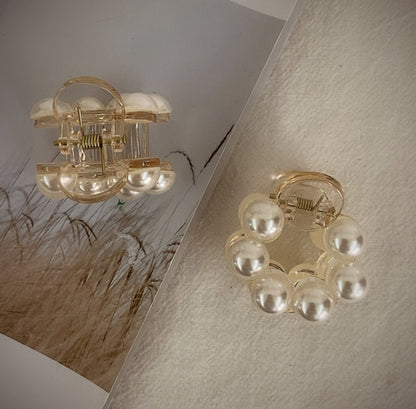 [Hair Claw] Round Pearl 4cm