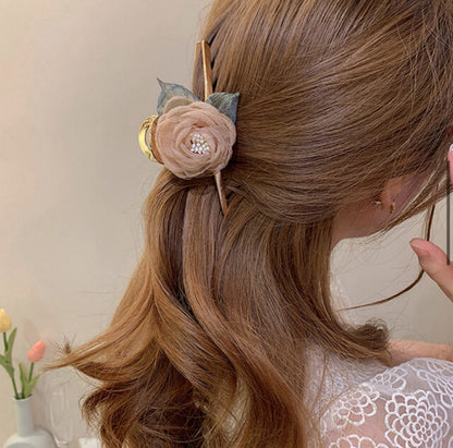 [Hair Claw] Chiffon Flower 11.3x5cm
