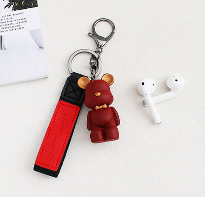 [Key Ring] Matt Bear Leather Strap Keyring
