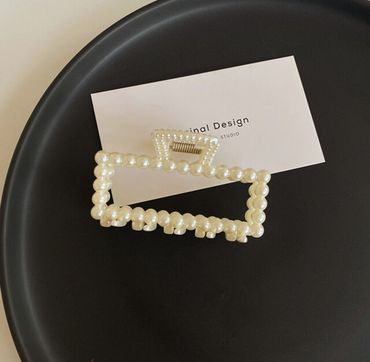 [Hair Claw] Cream Pearl