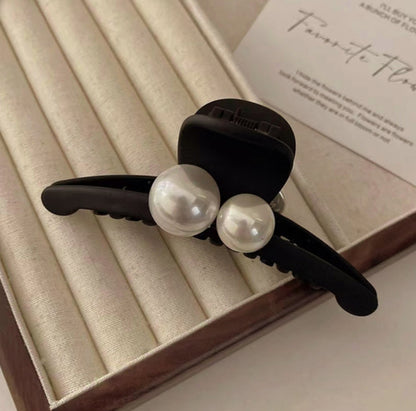 [Hair Claw] Twin pearl, Matte 11.5x5cm