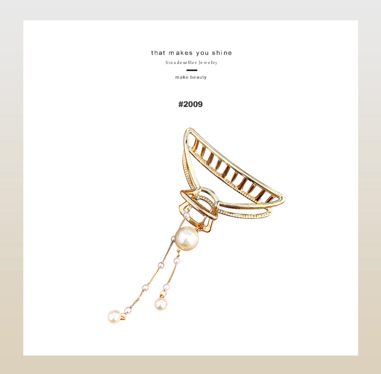 [Hair Claw]Pearl Drop 7.5x4.5cm