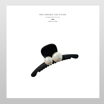 [Hair Claw] Twin pearl, Matte 11.5x5cm