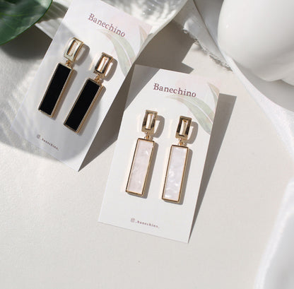 [Earrings]Square drop earrings 1x4.5cm