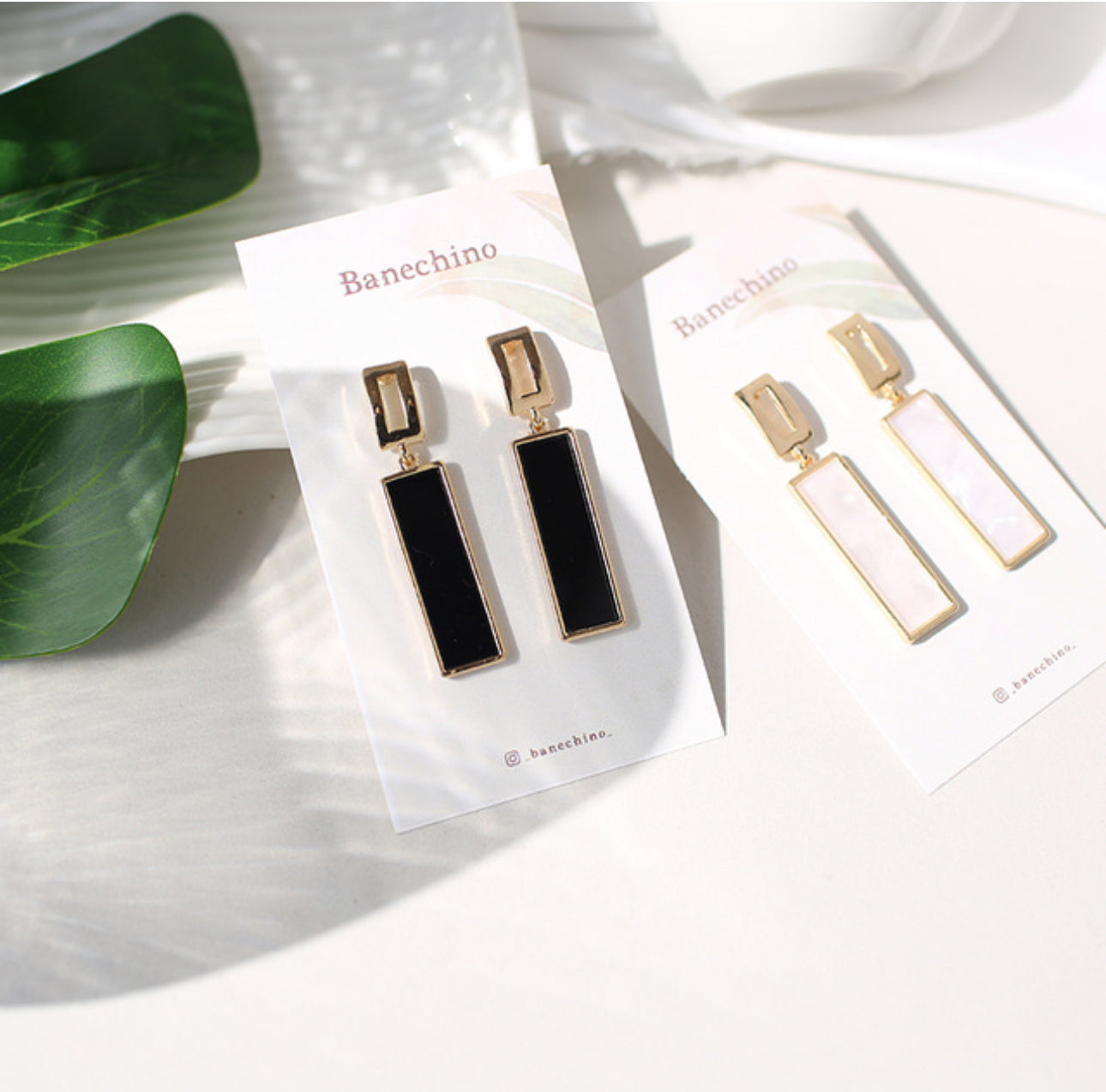 [Earrings]Square drop earrings 1x4.5cm