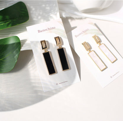 [Earrings]Square drop earrings 1x4.5cm